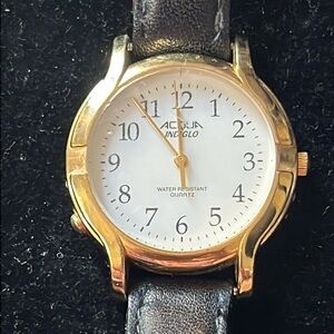 AQUATIC INDIGLO UNISEX BLACK BUCKLE BAND ANALOG WATCH WATER RESISTANT